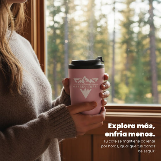 Mug térmico 240 ml Set de 2 para café FlipSeal acero inoxidable