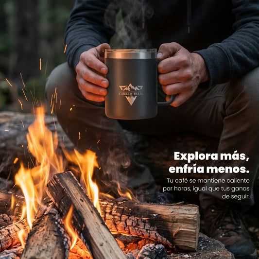 Mug térmico 350 ml Inox Slide Lid acero inoxidable Negro Volcánico