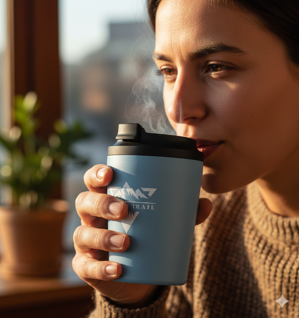 Café sin fronteras: el tumbler de acero que aguanta ruta, altura y madrugones