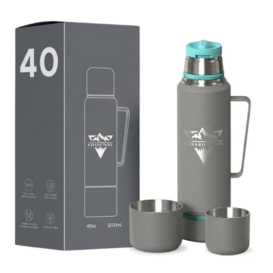 Termo térmico 1,2 L con asa acero inoxidable Gris Granito