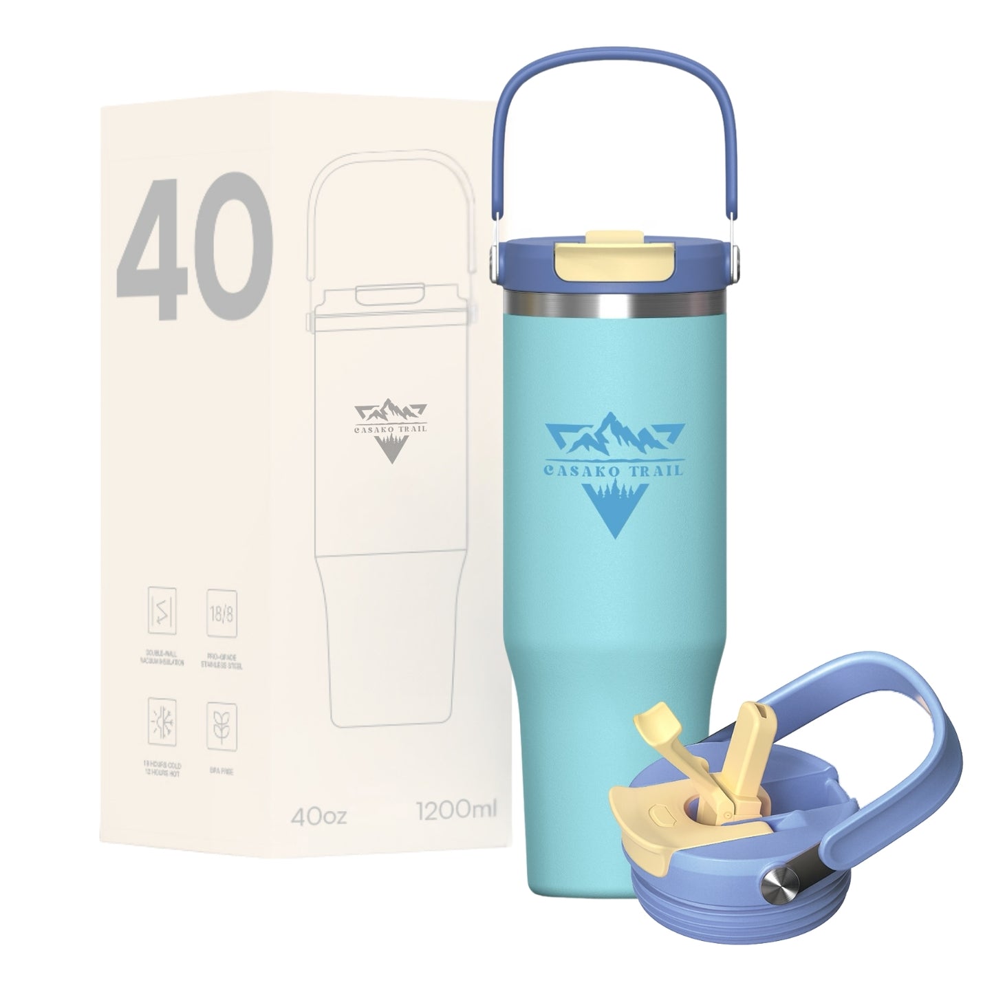 Tumbler térmico 1,2 L Flow KO-Lock a prueba de derrames Azul Fjord