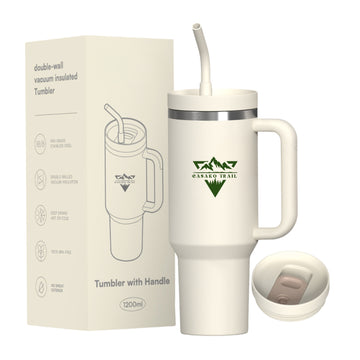 Tumbler térmico 1,2 L con asa y bombilla Trail acero inoxidable Marfil Starlight