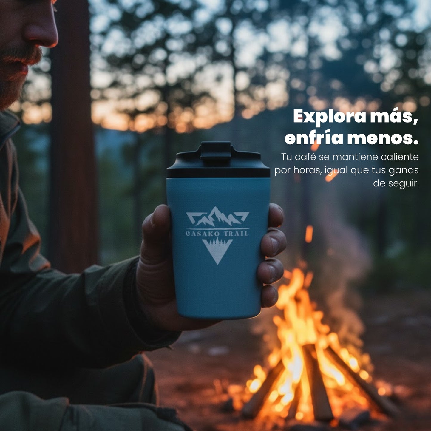 Mug térmico 350 ml Set de 2 para café FlipSeal acero inoxidable