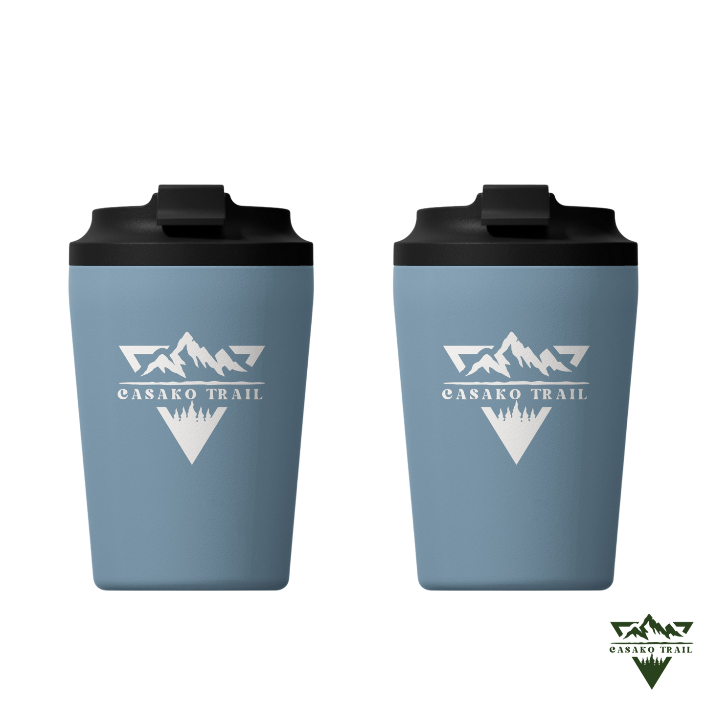 Mug térmico 350 ml Set de 2 para café FlipSeal acero inoxidable