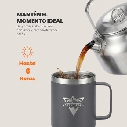 Mug térmico 700 ml Inox Slide Lid acero inoxidable Negro Volcánico