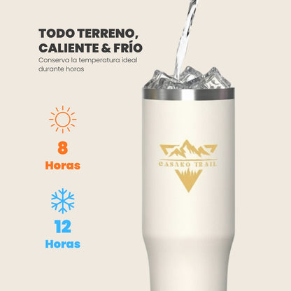 Tumbler térmico 1,2 L Flow KO-Lock a prueba de derrames Vainilla Ámbar