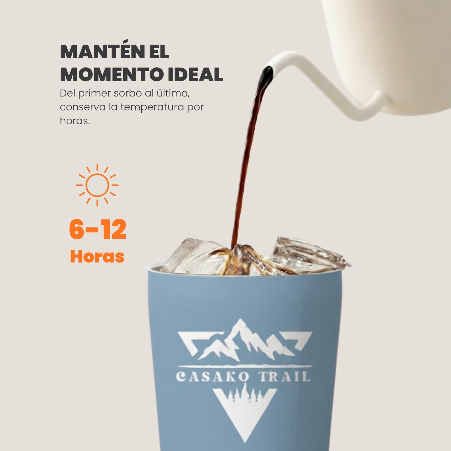 Mug térmico 350 ml Set de 2 para café FlipSeal acero inoxidable