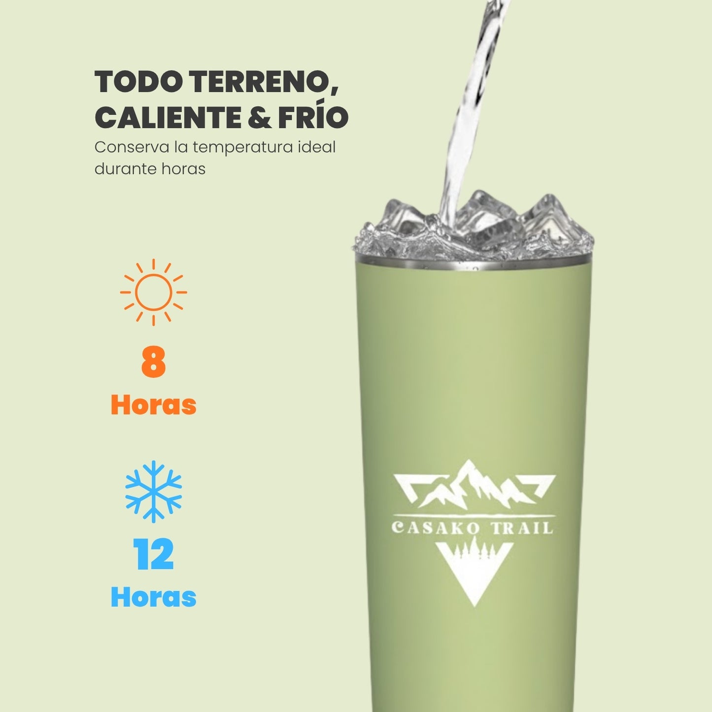 Vaso térmico 700 ml con bombilla Set de 2 Flow acero inoxidable