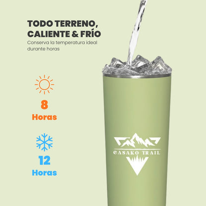 Vaso térmico 700 ml con bombilla Set de 2 Flow acero inoxidable