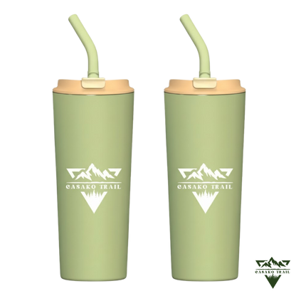 Vaso térmico 700 ml con bombilla Set de 2 Flow acero inoxidable