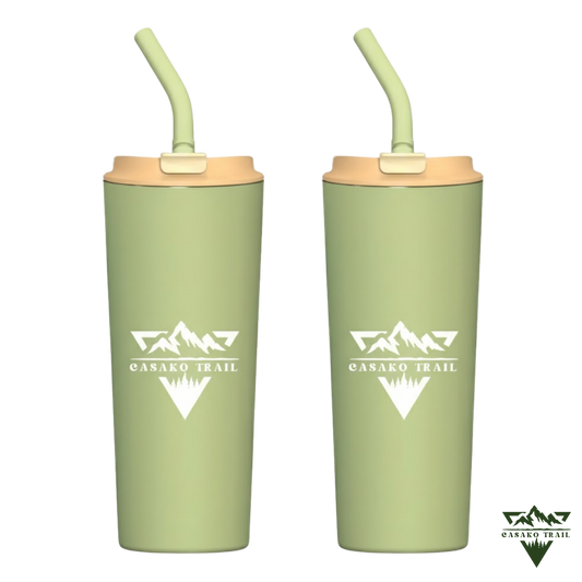 Vaso térmico 700 ml con bombilla Set de 2 Flow acero inoxidable