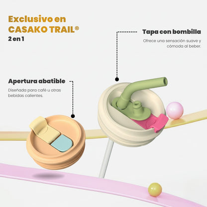 Vaso térmico 700 ml con bombilla Set de 2 Flow acero inoxidable