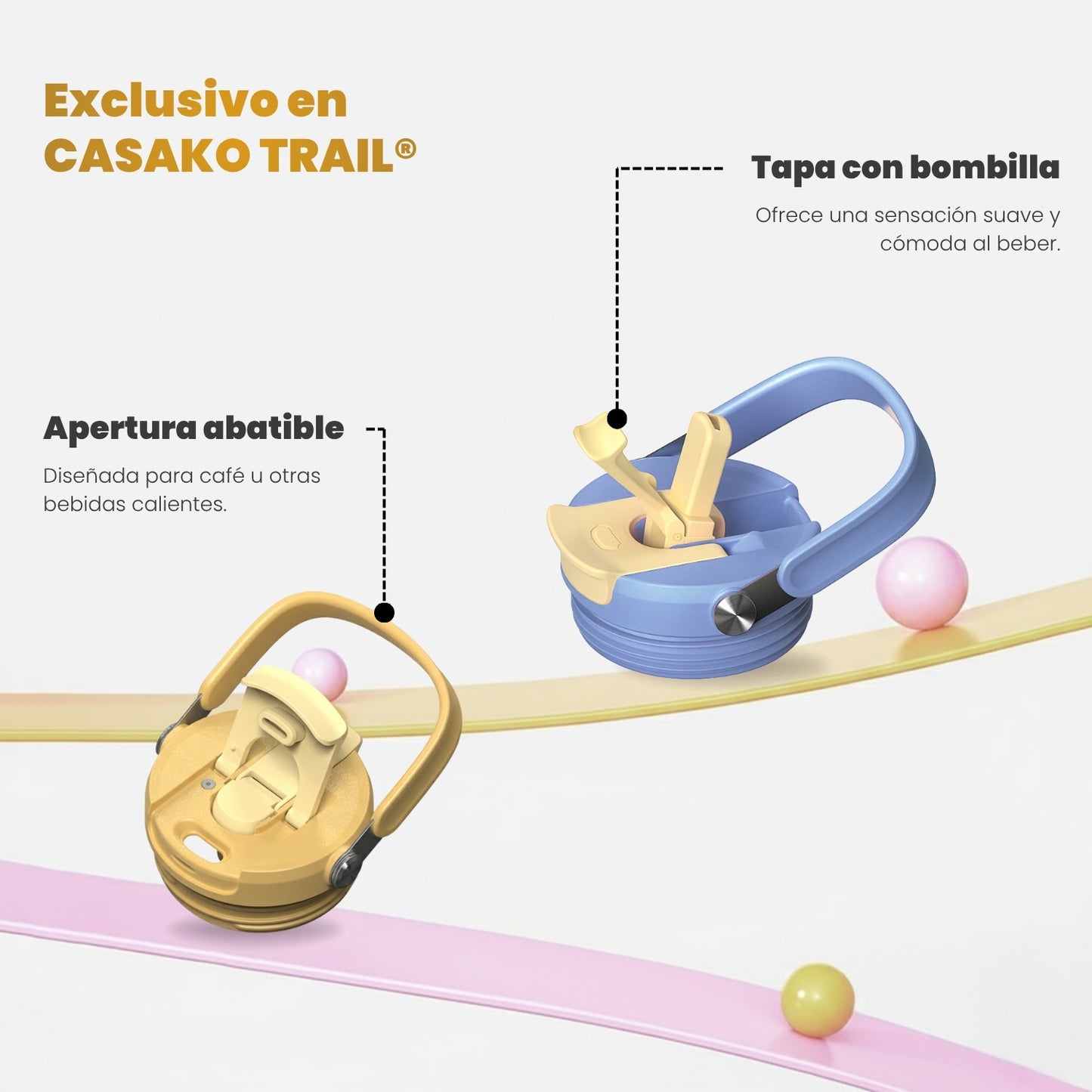 Tumbler térmico 1,2 L Flow KO-Lock a prueba de derrames Vainilla Ámbar