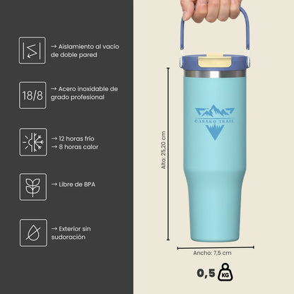 Tumbler térmico 1,2 L Flow KO-Lock a prueba de derrames Azul Fjord