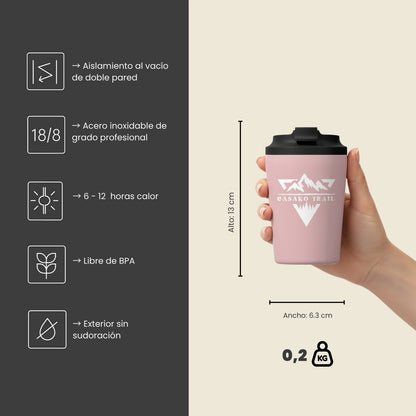 Mug térmico 240 ml Set de 2 para café FlipSeal acero inoxidable