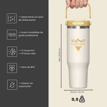 Tumbler térmico 1,2 L Flow KO-Lock a prueba de derrames Vainilla Ámbar