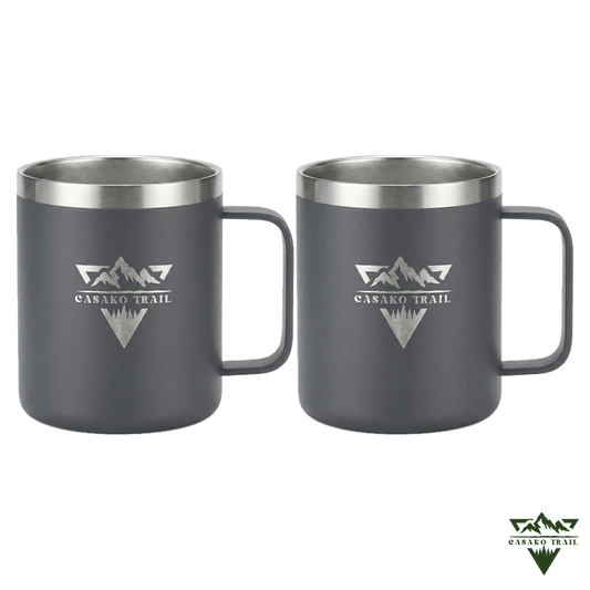 Mug térmico 350 ml Set de 2 Slide Lid acero inoxidable Negro Volcánico