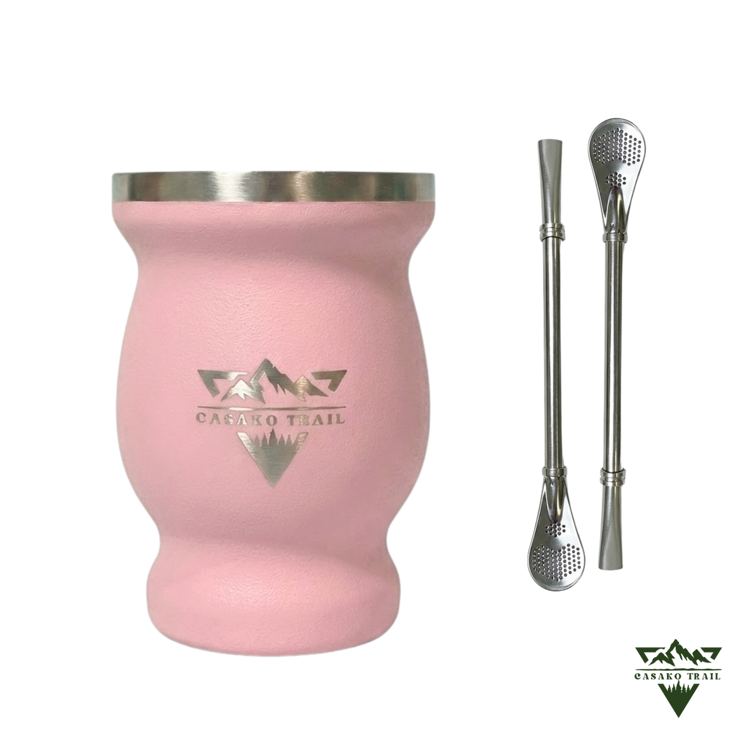 Vaso matero térmico 240 ml con bombilla acero inoxidable + 2 Bombillas