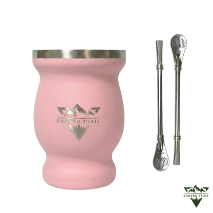 Vaso matero térmico 240 ml con bombilla acero inoxidable + 2 Bombillas