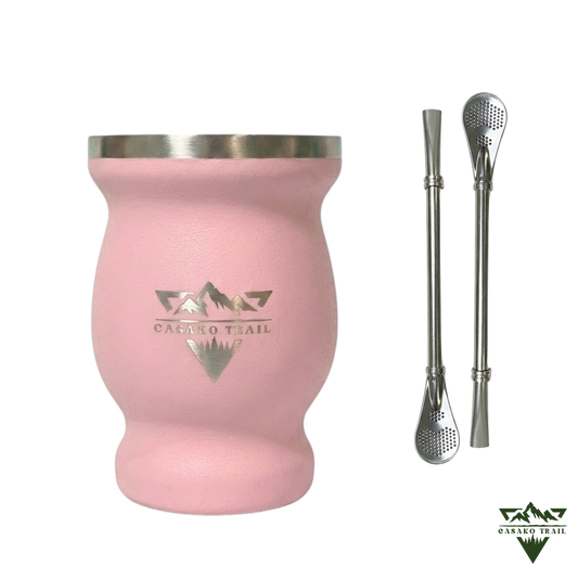 Vaso matero térmico 240 ml con bombilla acero inoxidable + 2 Bombillas